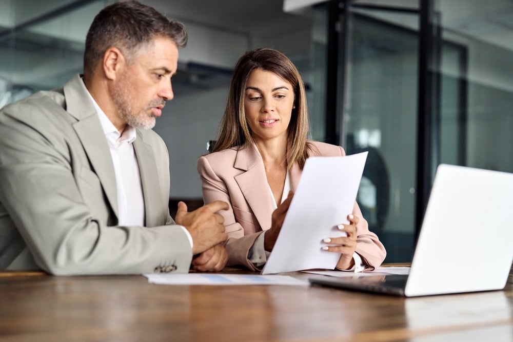 personal tax advisor giving tax advice to client