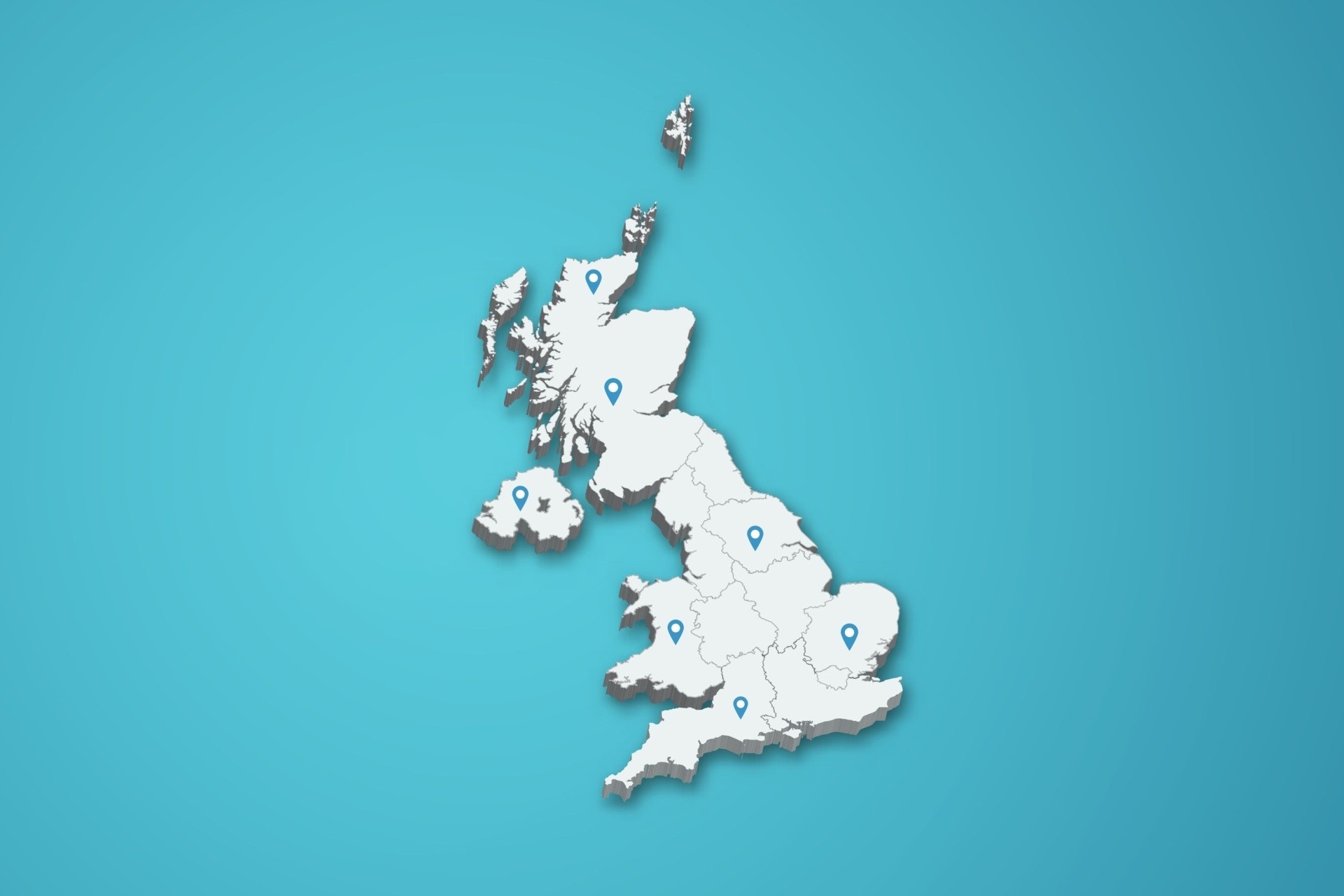 uk map with pins